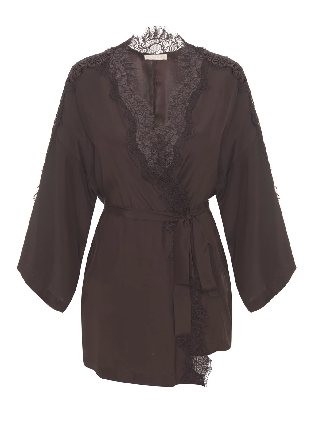 Nwt Gold Hawk Coco Silk Shrug In Espresso/Espresso Lace